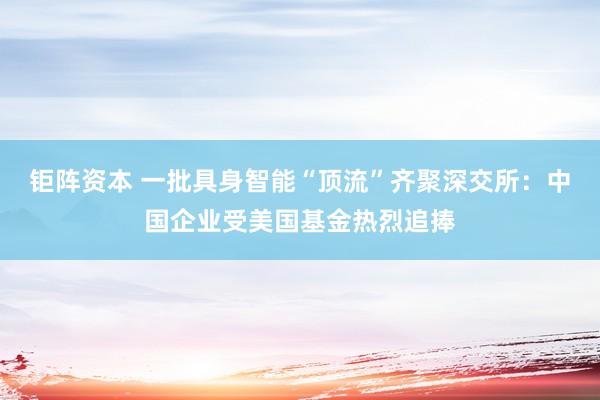 钜阵资本 一批具身智能“顶流”齐聚深交所：中国企业受美国基金热烈追捧